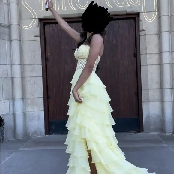 Yellow Layered Dress - Picture 4 of 8